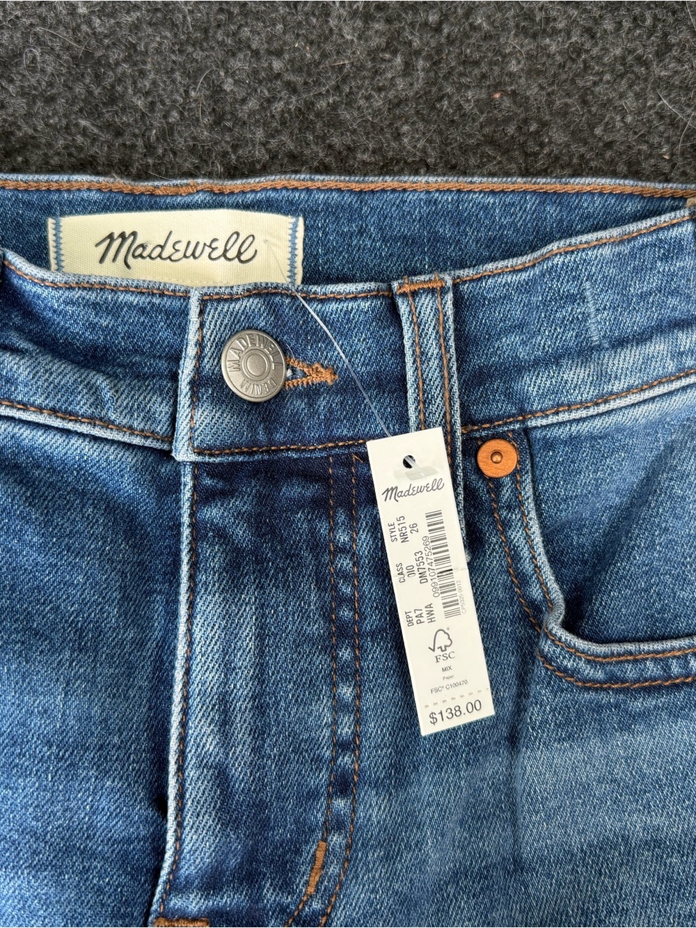 NWT madewell midrise stovepipe